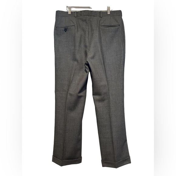 Burberry Men’s Dressy Custom Tailored 36/29 Wool Pants Dark Gray Straight Leg - Picture 8 of 13